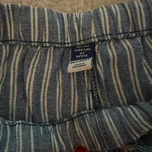Old Navy Blue and White Striped Wide Leg Pants